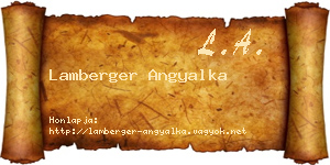 Lamberger Angyalka névjegykártya